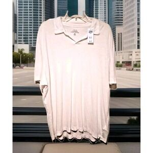 Abercrombie Fitch A&F Men's Polo Shirt 2XL Summer Linen Blend White XXL *NWT*